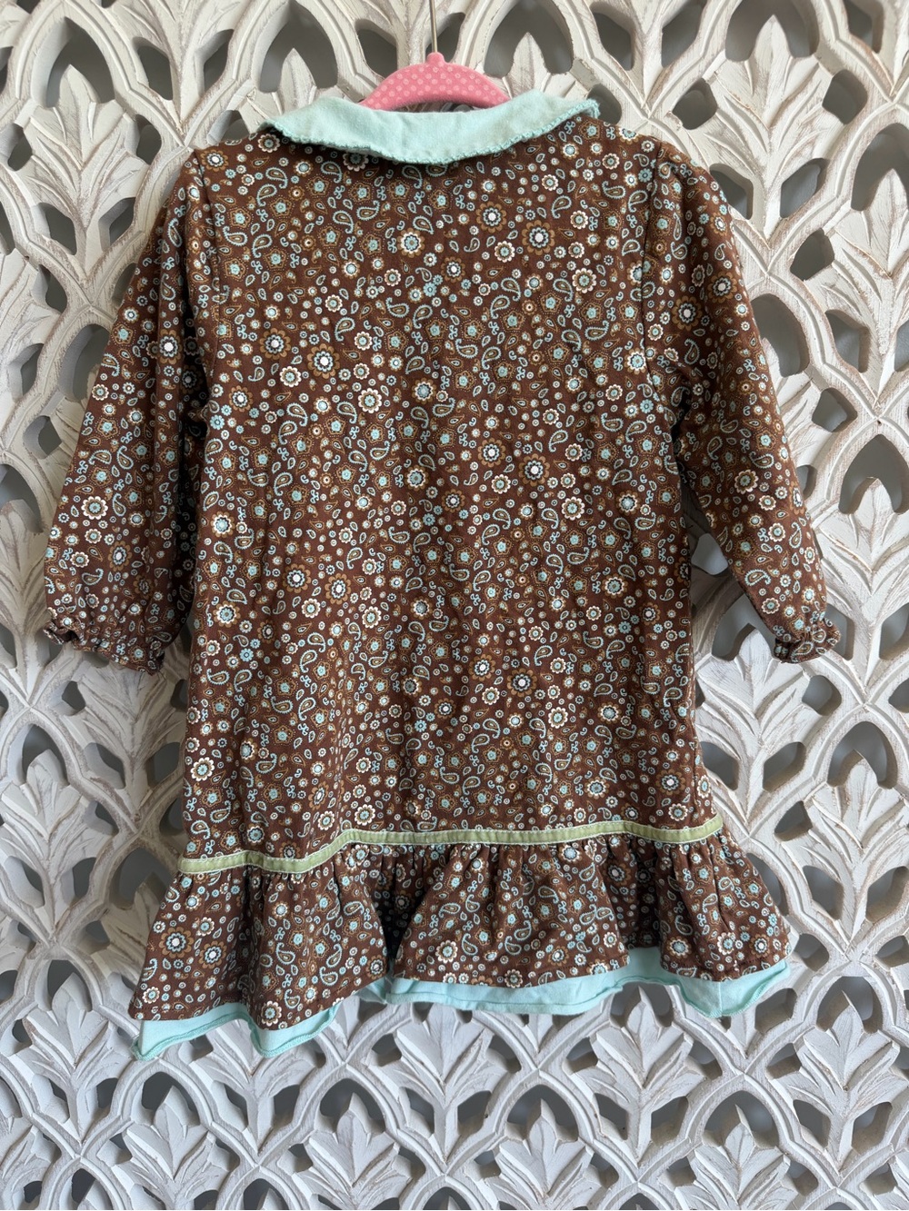 C’est La Vie Girls Floral Paisley Boho Dress Size 2 Round Collar - Picture 7 of 7